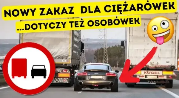 Zakaz wyprzedzania ciężarówek: Kiedy możesz, a kiedy zapłacisz 2000 zł?