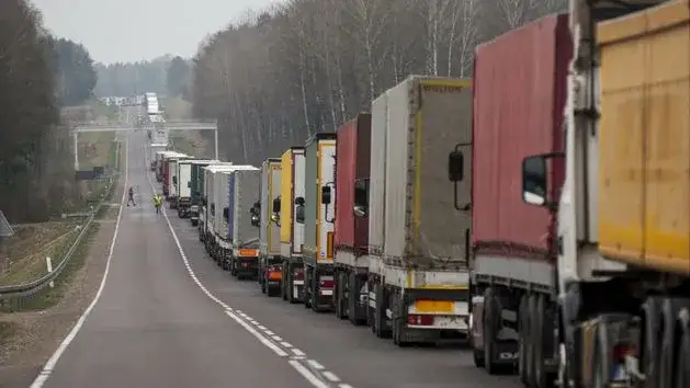 Ciężarówka na granicy Polska